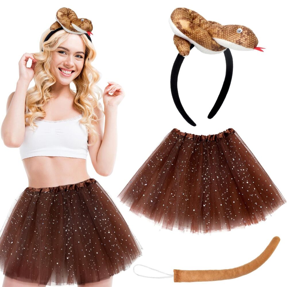1664 3 Pcs Halloween Costume Animal Tutu Ears Headband Tail